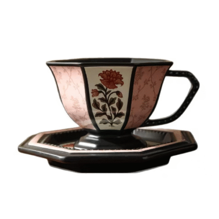 Vintage octagonal ceramic coffee cup